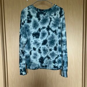 Athleta Teal Tie-Dye Crewneck Sweatshirt